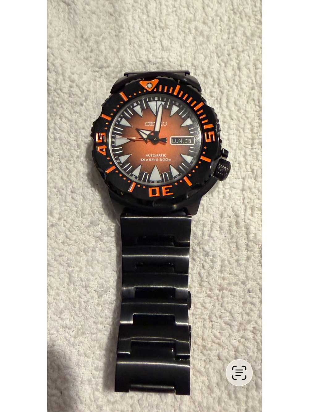 Seiko Black & Orange “Monster” Gradient Diver Watch